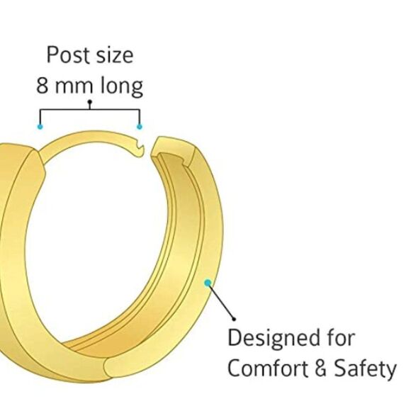 14K Yellow Gold and Diamond Cubic Zirconia Minnie Mouse Hoop Huggie Earrings - Picture 5 of 6